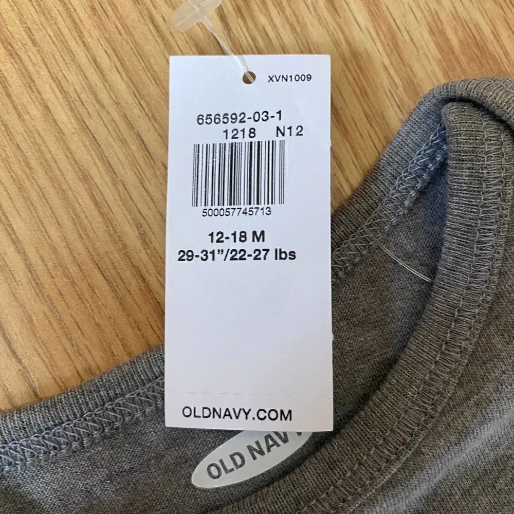 Old Navy This is How I Roll Hanukkah Dreidel Onesie Gray 12-18 Months